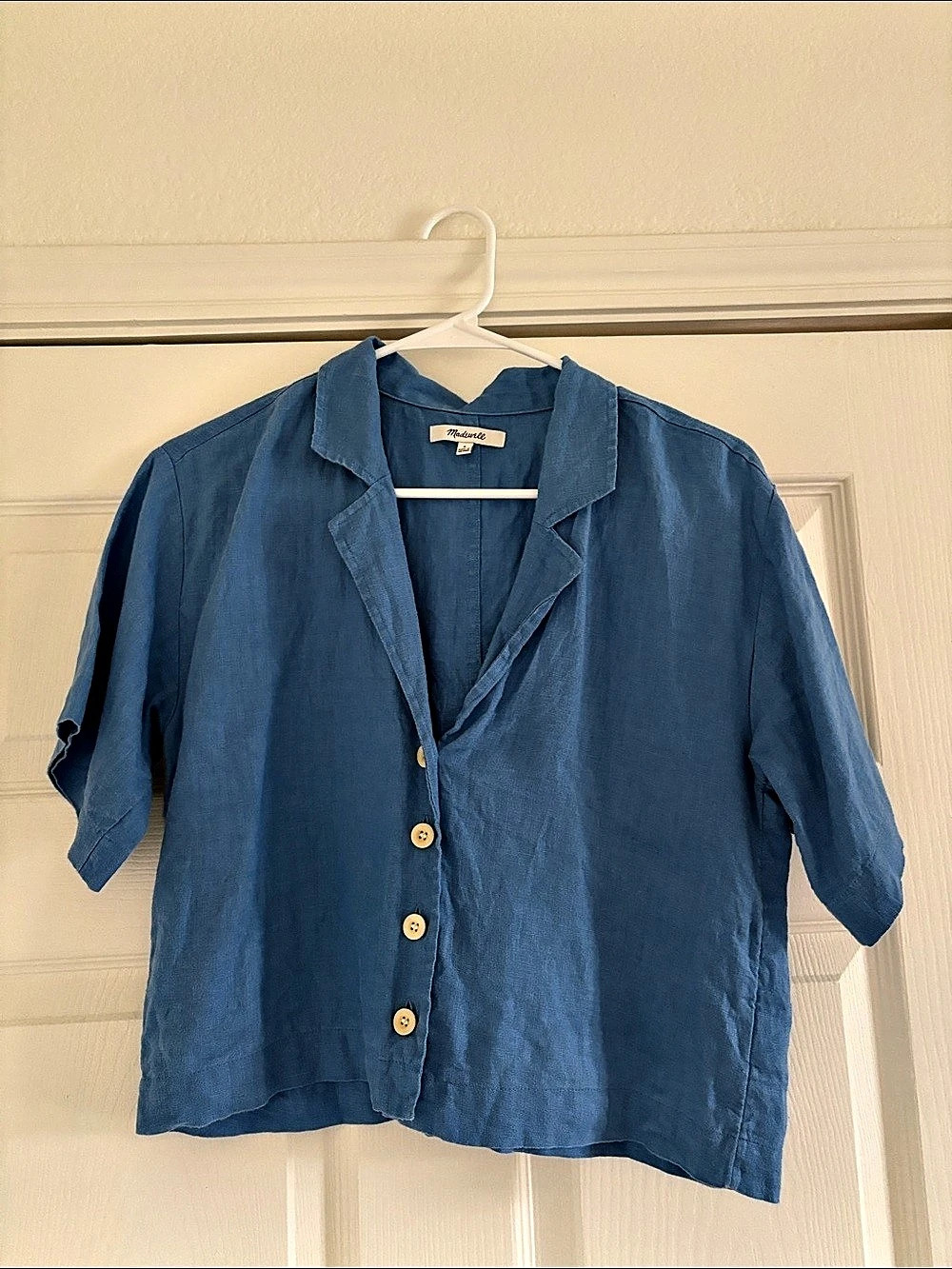 Madewell Blue Linen Shirt Small